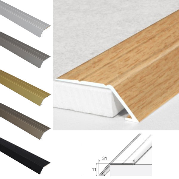 31mm Self Adhesive Aluminium Door Threshold Ramp for Wooden and Laminate Flooring