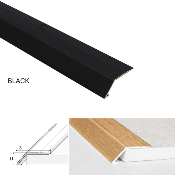 31mm Self Adhesive Aluminium Door Threshold Ramp for Wooden and Laminate Flooring