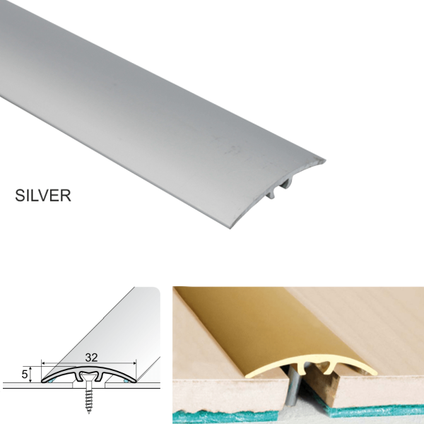 32mm Door Thresholds in Aluminum for Wood and Laminate Floors