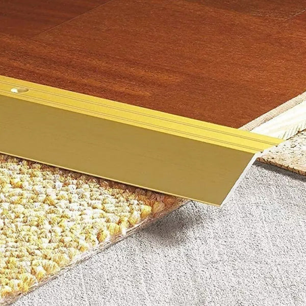 1m Anodised Aluminum Door Threshold Trim for Uneven Laminate Floors