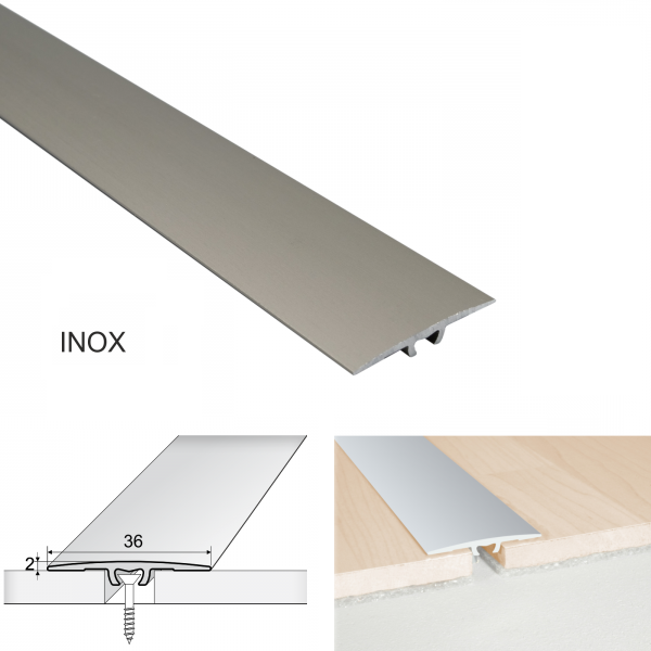 36mm Flat Door Threshold in Anodised Aluminum Profile