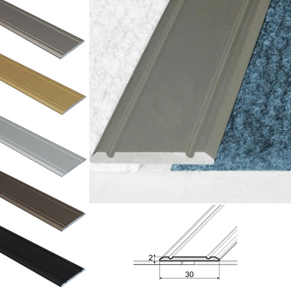 30mm Self Adhesive Aluminum Door Threshold for Wood and Vinyl Carpet Flooring