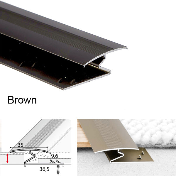 35mm Z Shaped Aluminium Profiles for Connecting Carpet and Wood Floors