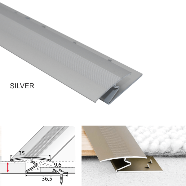 35mm Z Shaped Aluminium Profiles for Connecting Carpet and Wood Floors