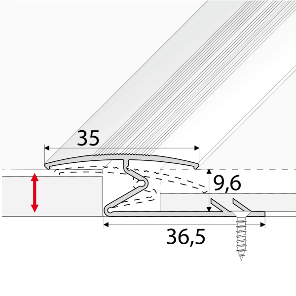 35mm Z Shaped Aluminium Profiles for Connecting Carpet and Wood Floors