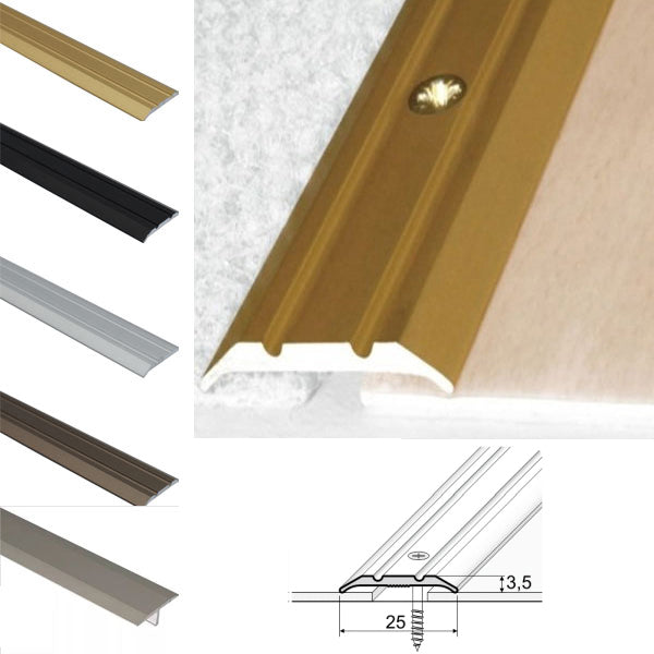 25mm Threshold for Aluminum Doors Designed for Vinyl and Tiled Floors