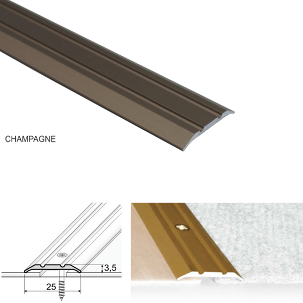 25mm Threshold for Aluminum Doors Designed for Vinyl and Tiled Floors