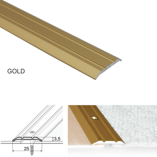 25mm Threshold for Aluminum Doors Designed for Vinyl and Tiled Floors