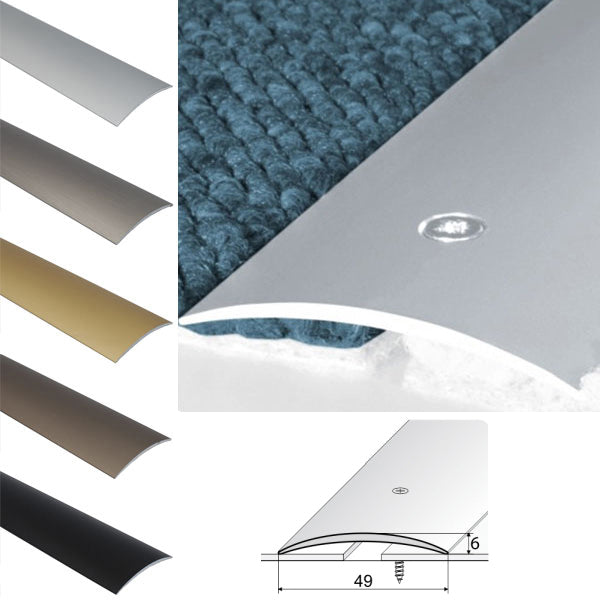 49mm Aluminum Door Trim for Joining Wooden and Carpeted Floors