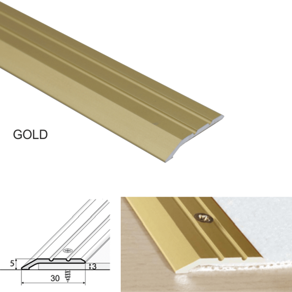 30mm Aluminium Door Threshold for Joining Wood and Laminate Floors