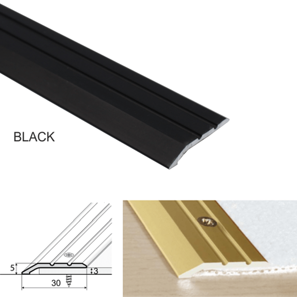 30mm Aluminium Door Threshold for Joining Wood and Laminate Floors