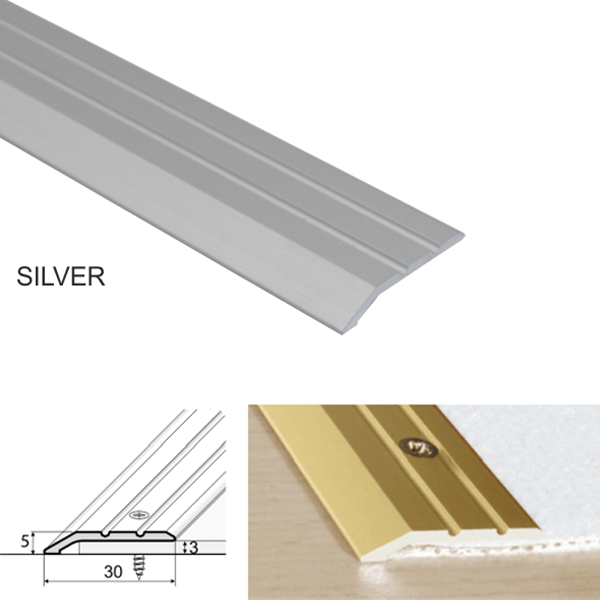 30mm Aluminium Door Threshold for Joining Wood and Laminate Floors