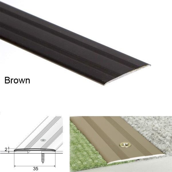 35mm Heavy Duty Aluminum Door Threshold for Carpeted Floors