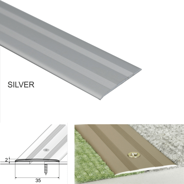 35mm Heavy Duty Aluminum Door Threshold for Carpeted Floors