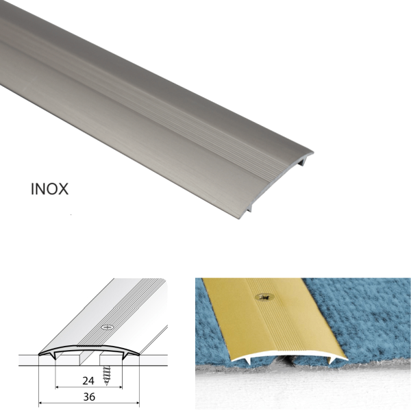 36mm Twin Grip Aluminum Carpet Joining Threshold Bar