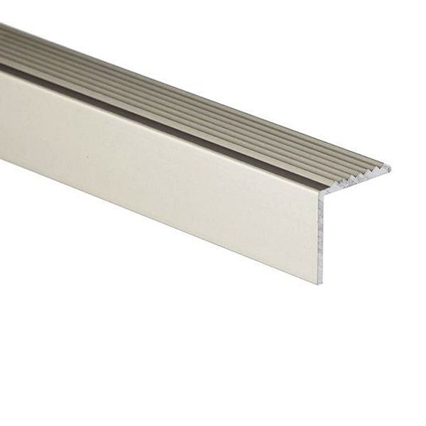 19.5 x 20mm Anodised Aluminium Stair Edge Nosing with Anti Slip Design