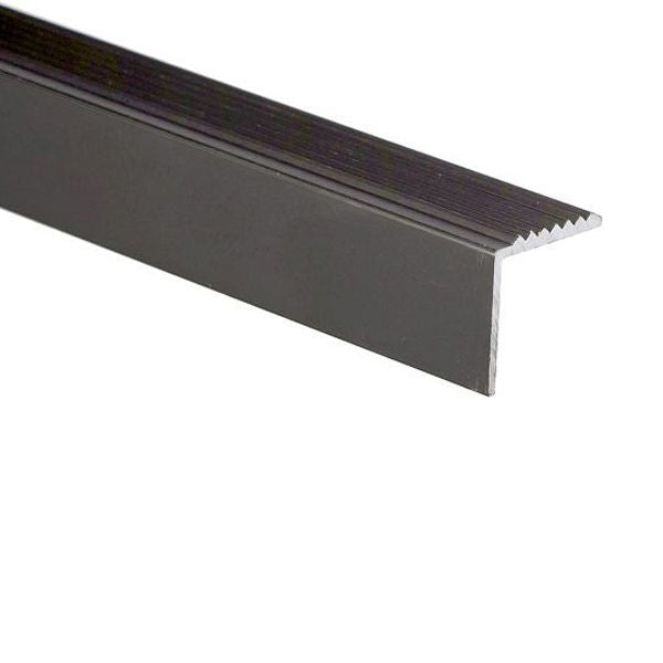 19.5 x 20mm Anodised Aluminium Stair Edge Nosing with Anti Slip Design