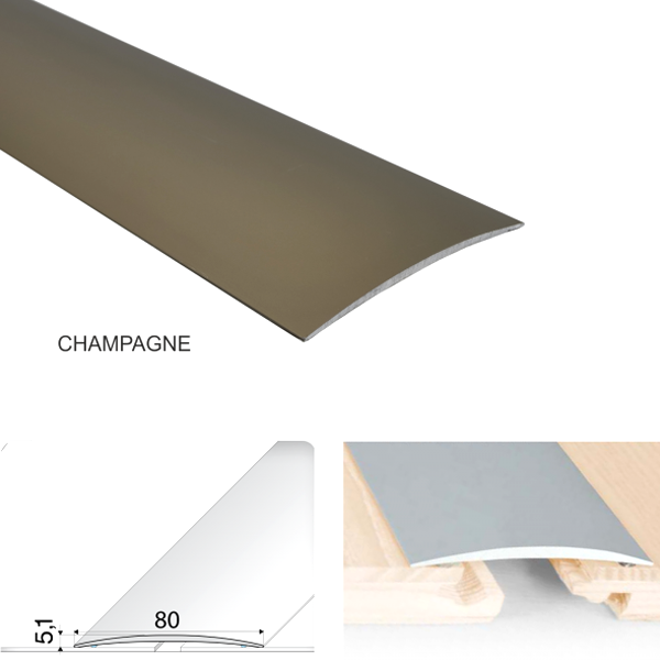 80mm Self Adhesive Aluminium Door Floor with Anodised Finish