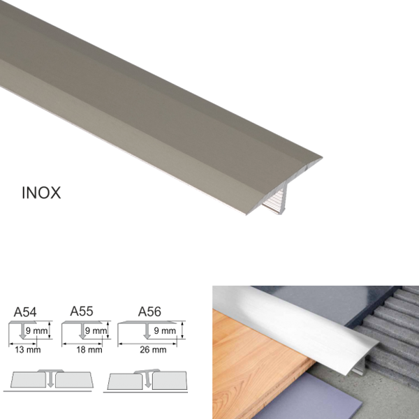 T Bar Aluminium Threshold Transition Trim for Tiles in Anodised Finish