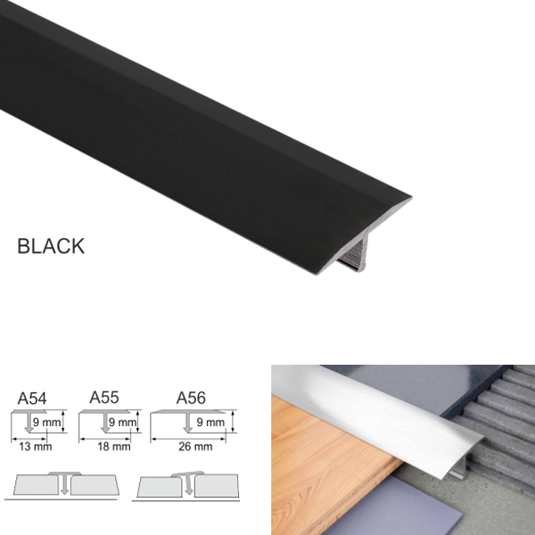 T Bar Aluminium Threshold Transition Trim for Tiles in Anodised Finish