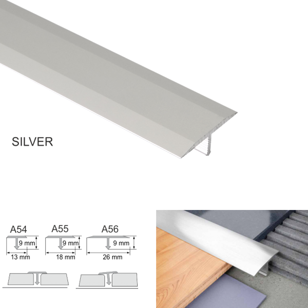 T Bar Aluminium Threshold Transition Trim for Tiles in Anodised Finish