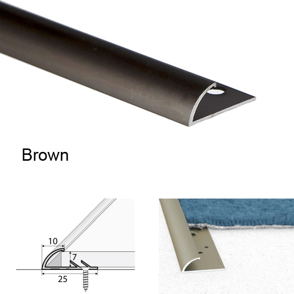 10mm Anodized Coating Carpet Profile for Carpet to Vinyl Connections