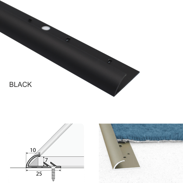 10mm Anodized Coating Carpet Profile for Carpet to Vinyl Connections