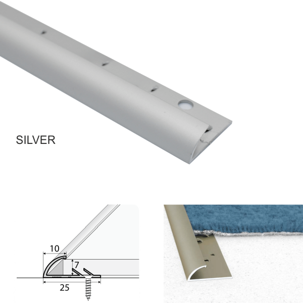 10mm Anodized Coating Carpet Profile for Carpet to Vinyl Connections