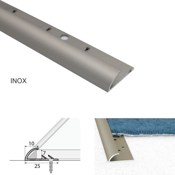 10mm Anodized Coating Carpet Profile for Carpet to Vinyl Connections