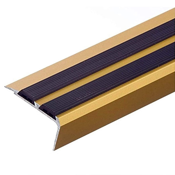 35 x 20mm Aluminium Anti Slip Stair Edge Nosing Trim with Screw Fix for Wooden, Laminate, Carpet, Vinyl, or Tiled Stairs