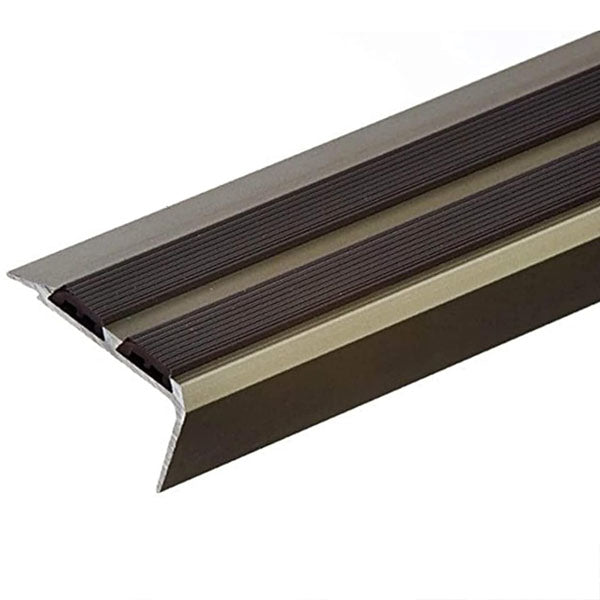 35 x 20mm Aluminium Anti Slip Stair Edge Nosing Trim with Screw Fix for Wooden, Laminate, Carpet, Vinyl, or Tiled Stairs