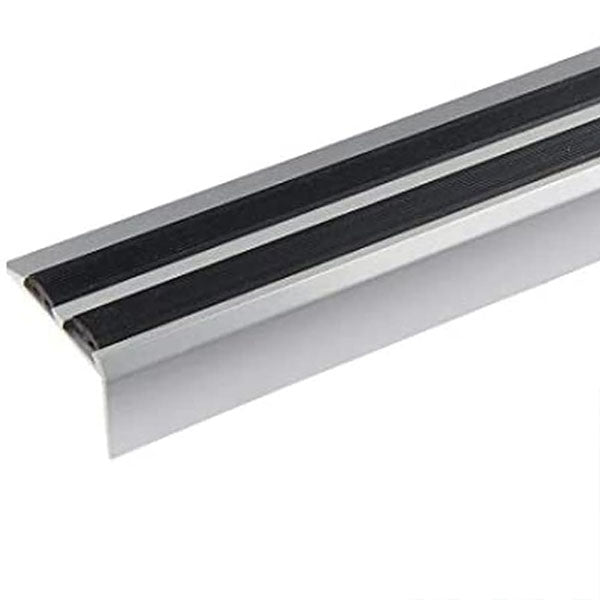 35 x 20mm Aluminium Anti Slip Stair Edge Nosing Trim with Screw Fix for Wooden, Laminate, Carpet, Vinyl, or Tiled Stairs