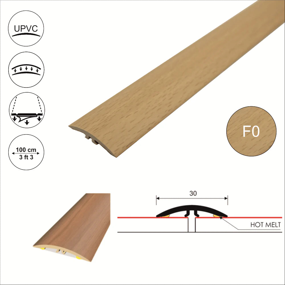 30mm Self Adhesive PVC Wood Finish Flat Door Threshold Strip