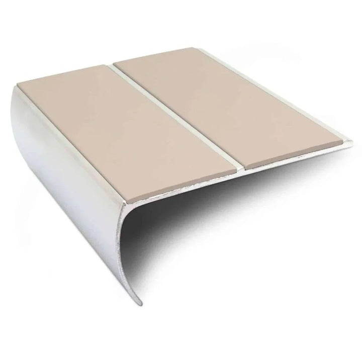 87 x 40mm Aluminium Stair Edge Trim with Slip Resistant PVC Insert