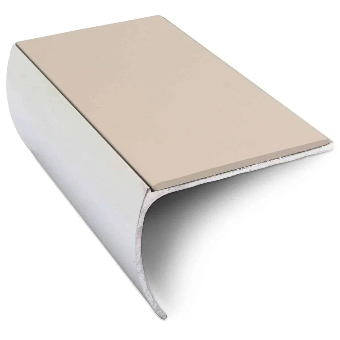 57 x 40mm Aluminium Bullnose Stair Nosing with PVC Insert for Non Slip Protection