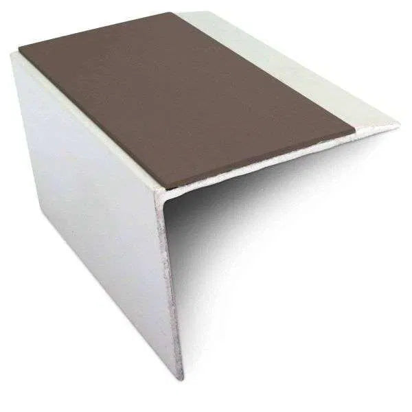 67 x 55mm Non Slip Aluminium Stair Nosing Edge Trim with PVC Insert - DDA Compliant