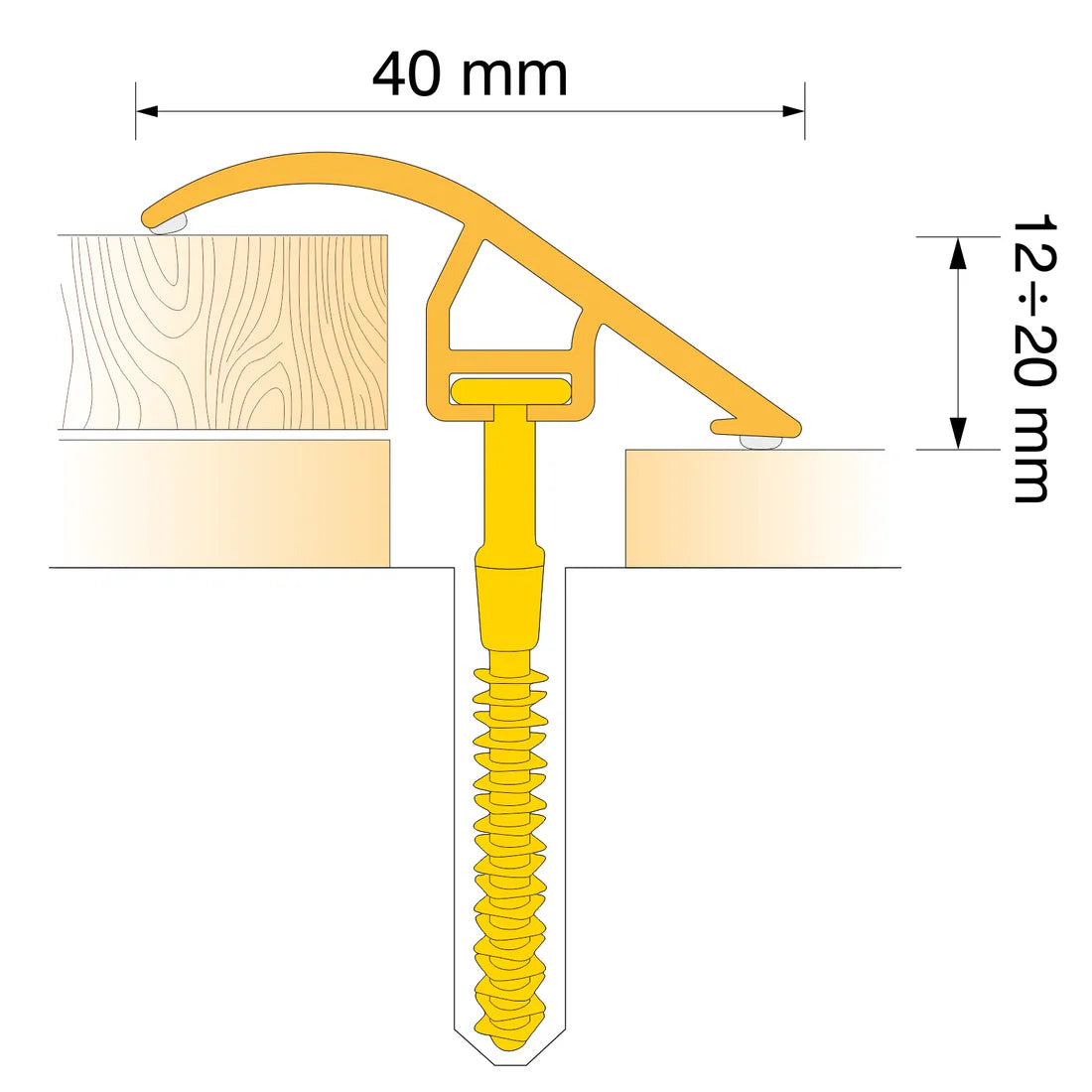 40mm Wood Effect PVC Door Threshold Ramp