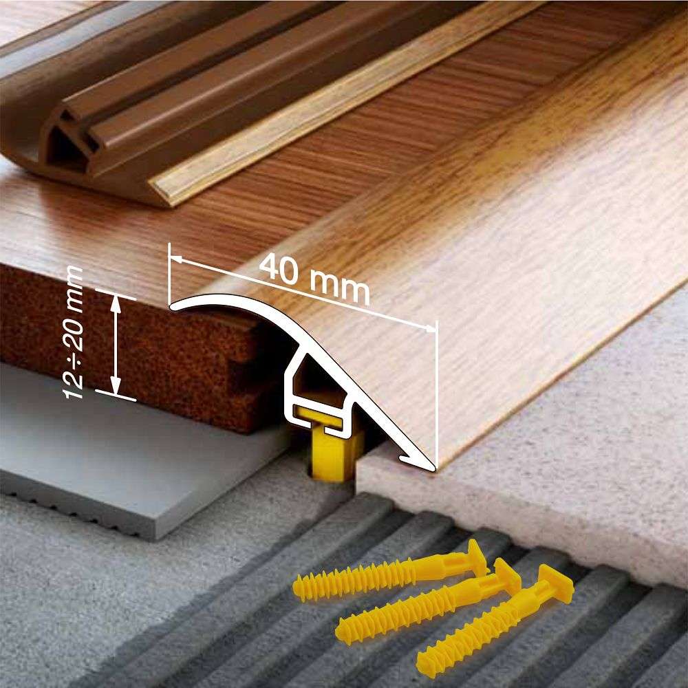 40mm Wood Effect PVC Door Threshold Ramp