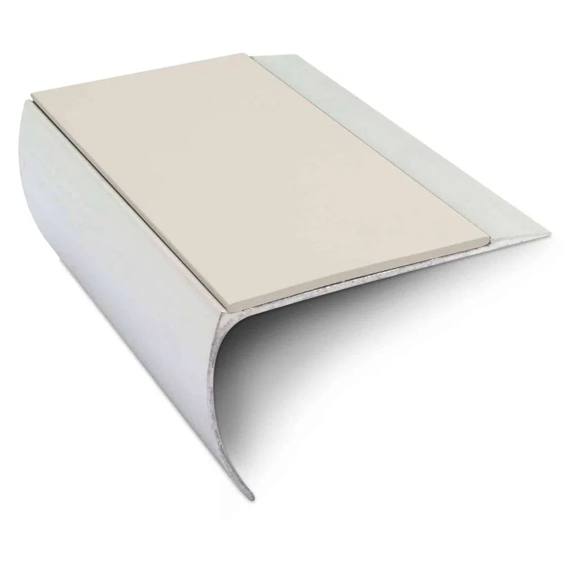 69 x 40mm Aluminium Stair Nosing Edge Trim with Slip Resistant PVC Insert