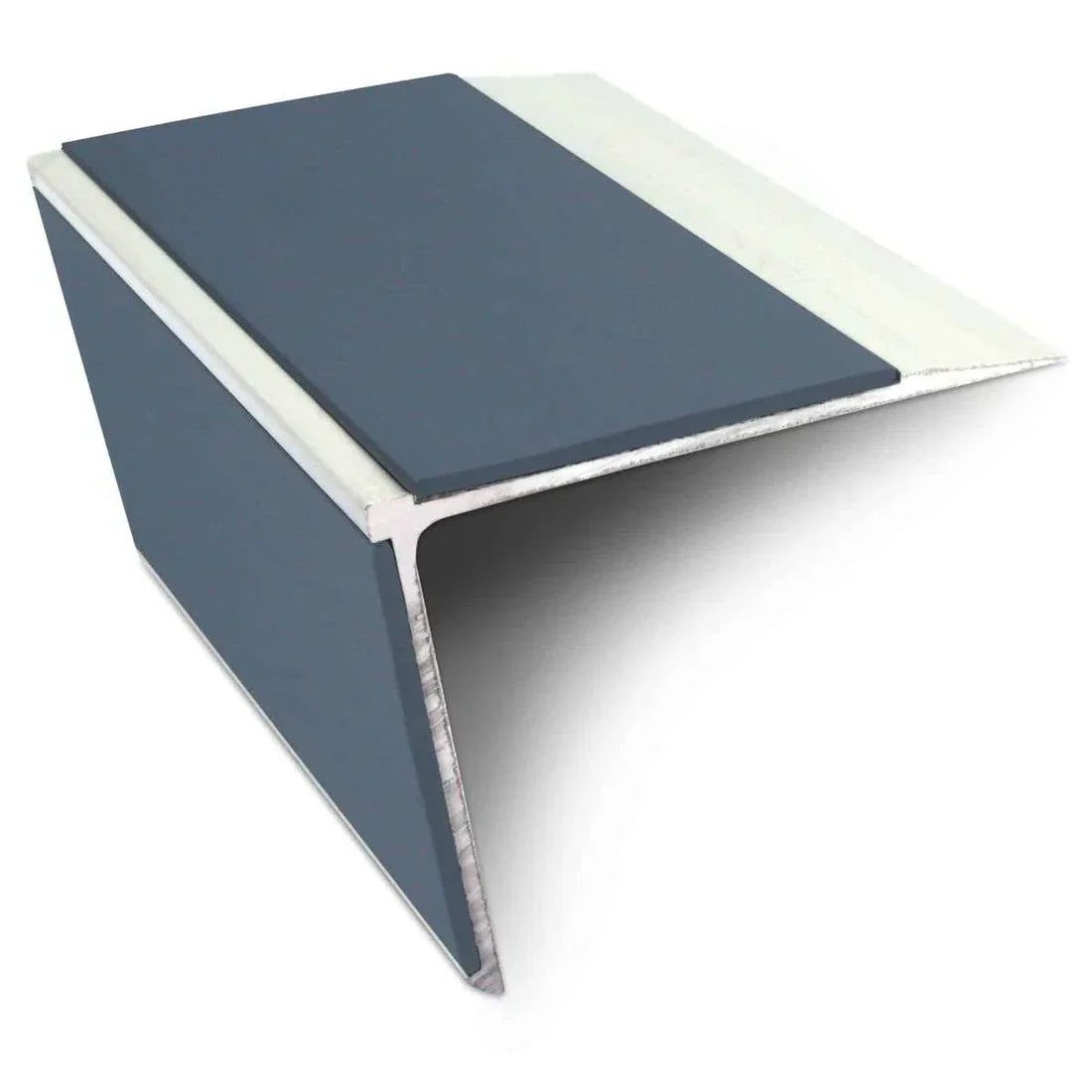 75mm x 58mm Aluminium Non Slip Stair Nosing with PVC Insert - DDA Compliant