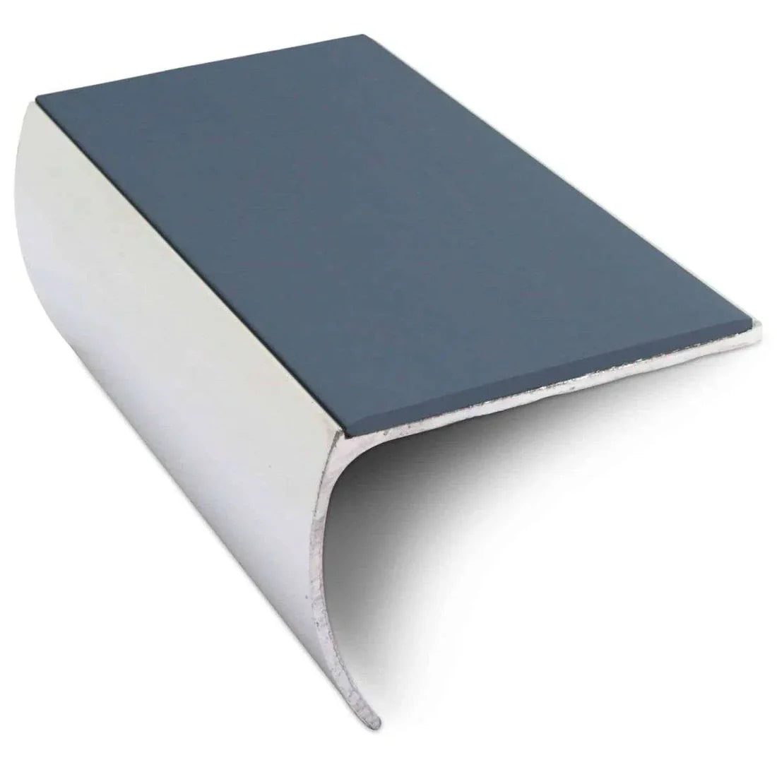 57 x 40mm Aluminium Bullnose Stair Nosing with PVC Insert for Non Slip Protection