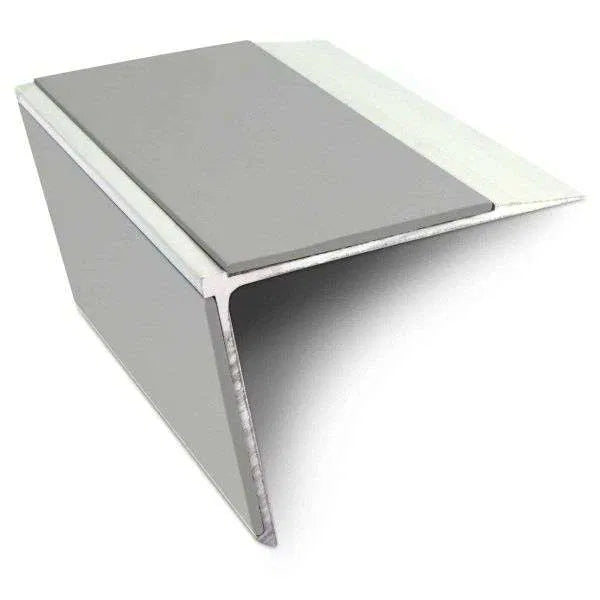 75mm x 58mm Aluminium Non Slip Stair Nosing with PVC Insert - DDA Compliant