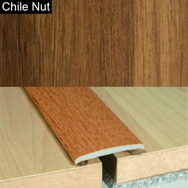 35mm Self Adhesive Flat Aluminium Door Thresholds in Wood Finish