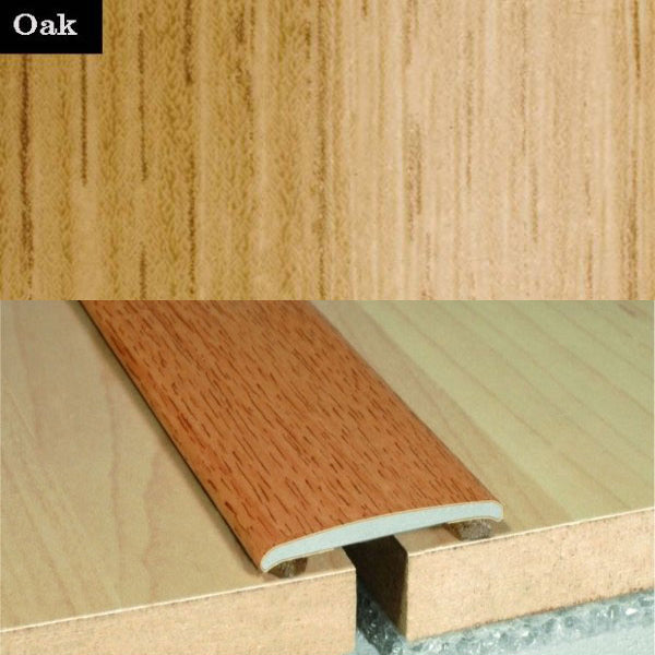 35mm Self Adhesive Flat Aluminium Door Thresholds in Wood Finish