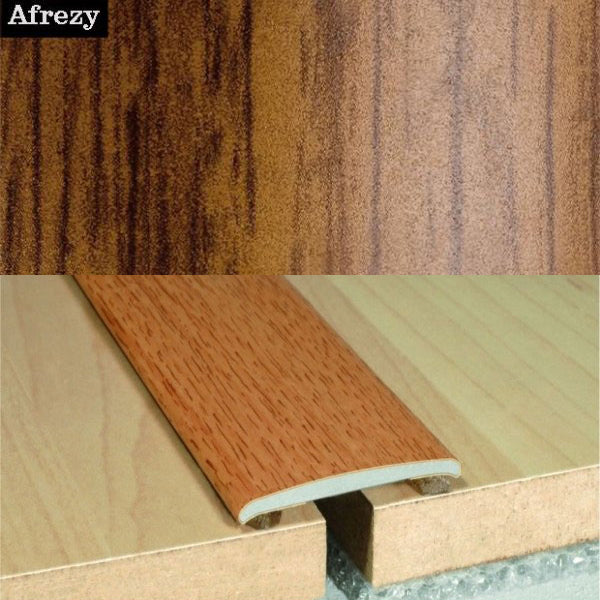 35mm Self Adhesive Flat Aluminium Door Thresholds in Wood Finish