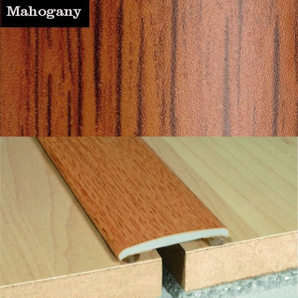 35mm Self Adhesive Flat Aluminium Door Thresholds in Wood Finish