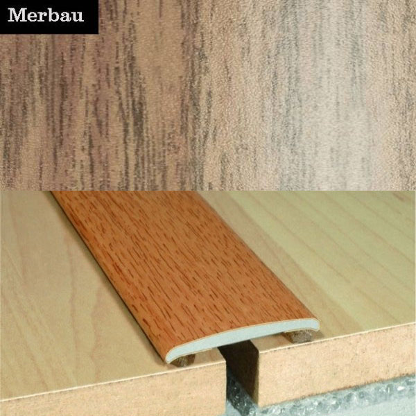 35mm Self Adhesive Flat Aluminium Door Thresholds in Wood Finish