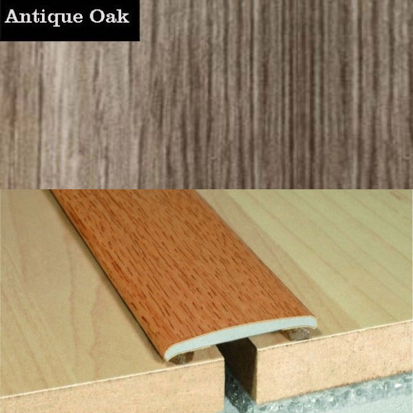 35mm Self Adhesive Flat Aluminium Door Thresholds in Wood Finish