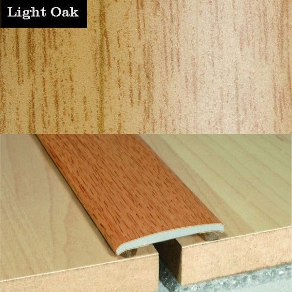 35mm Self Adhesive Flat Aluminium Door Thresholds in Wood Finish