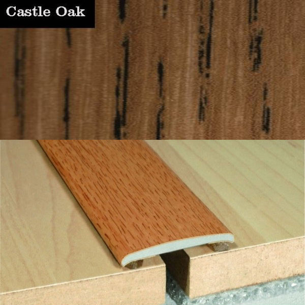 35mm Self Adhesive Flat Aluminium Door Thresholds in Wood Finish